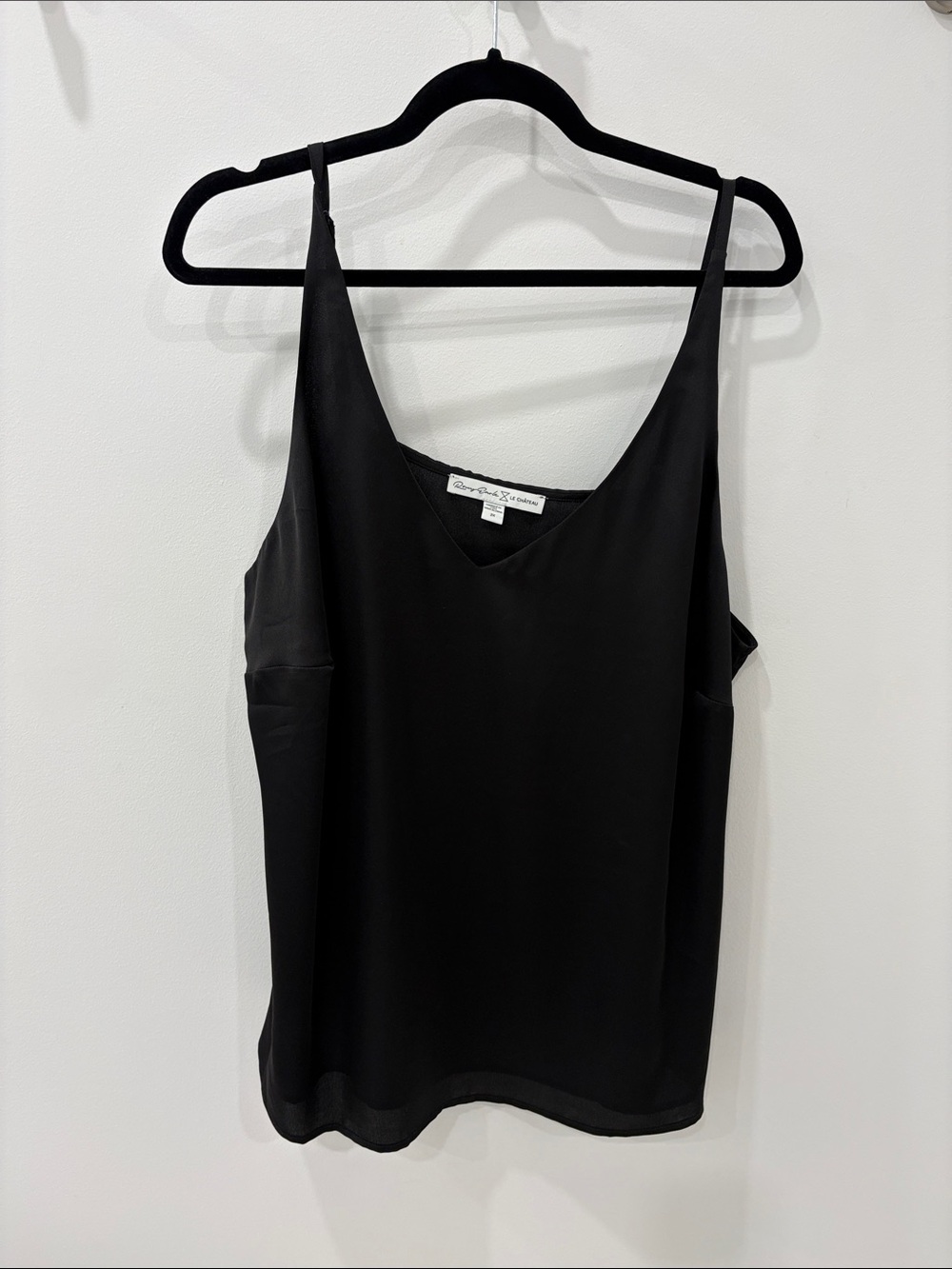 le chateau Black V-Neck Satin Cami
